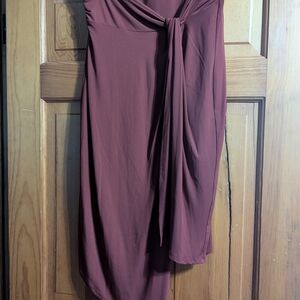 Nine West Asymmetrical Skirt in Deep Red